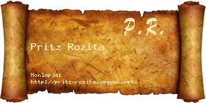 Pritz Rozita névjegykártya